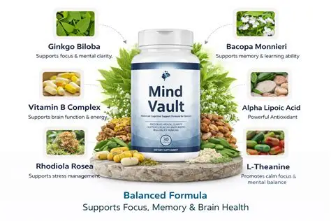 MindVault Supplement Bottles Showcase