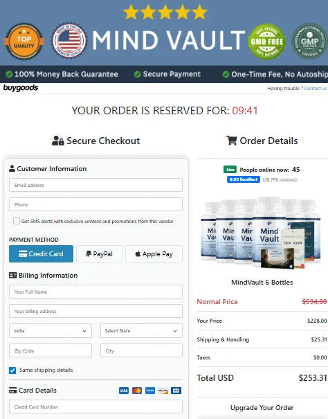 MindVault Full Billing Interface Preview